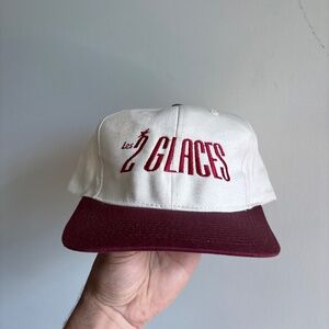 vintage Les 2 GLACES embroided 2 tone trucker hat snapback